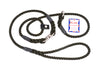 8mm Diameter x 1.5M Rope Slip Lead with Swivel - With Leather Stop - Brass fittings - Code 060B