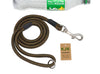 KJK Ropeworks ECO range of rope & braid dog leads made from 100% recycled plastic bottles. Contributing to a more sustainable world. Strong enough for all breeds and a nice size to handle. A perfect pocket size lead. Recommended by dog trainers and behaviourist. #ecodogleads #recycleddogleads #ropedogleads #dogleads