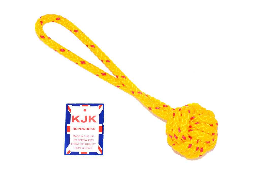 Train your dog through play. Fetch and retrieve. Our knot balls are perfect for puppy training or just for spending fun time with your dog. Our floating knot balls are perfect for time by the coast or park. Made from a high quality marine braid the knot ball measures apx. 2" dia.(52mm)
