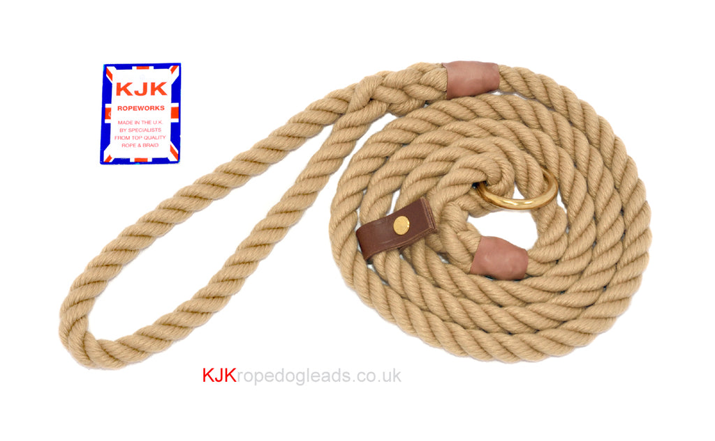 12mm Lead Line Rope KJK Ropeworks - 12mm Diameter Rope Slip Lead With Leather Stop