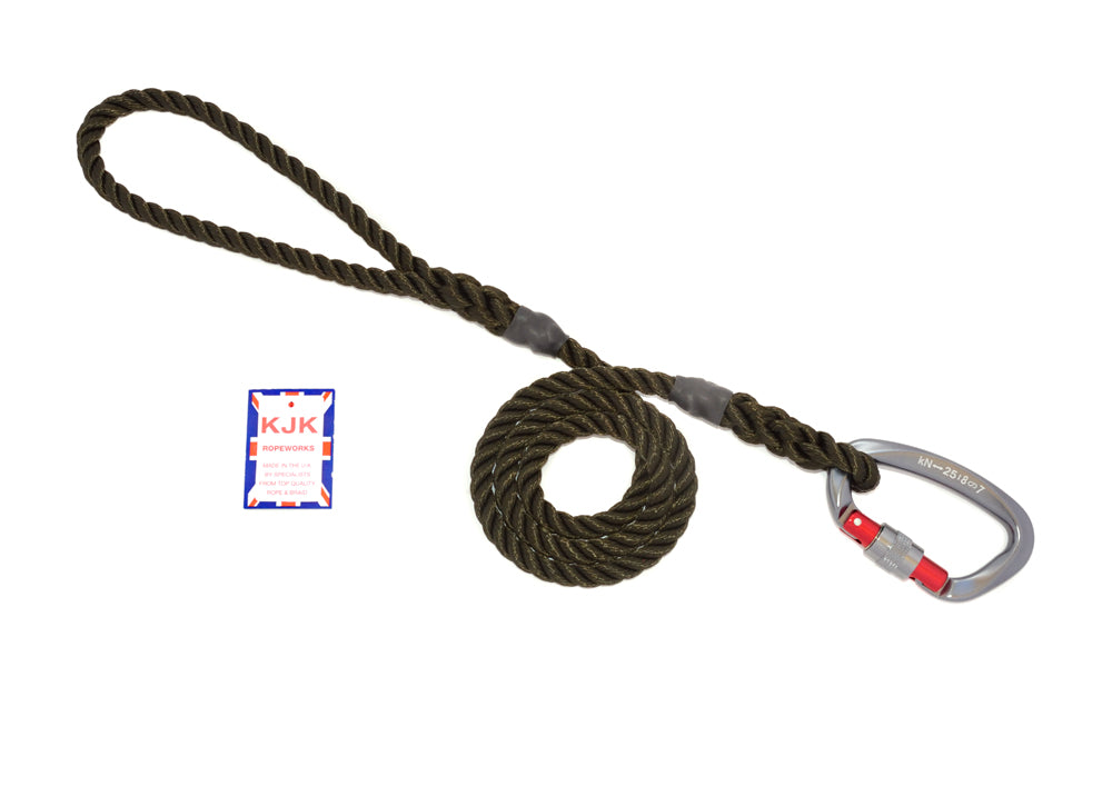 12mm Lead Line Rope KJK Ropeworks - 12mm Diameter Rope Lead with Screwgate Carabiner