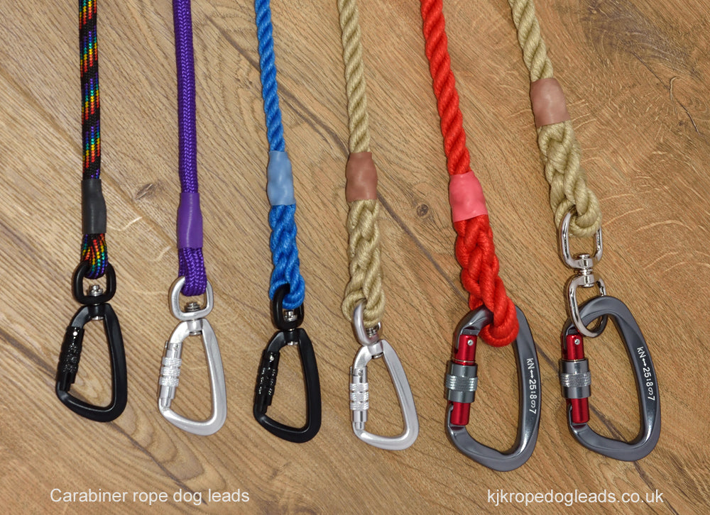 Combat Rope Lead KJK Ropeworks - 8mm Diameter Rope Carabiner dog Leads