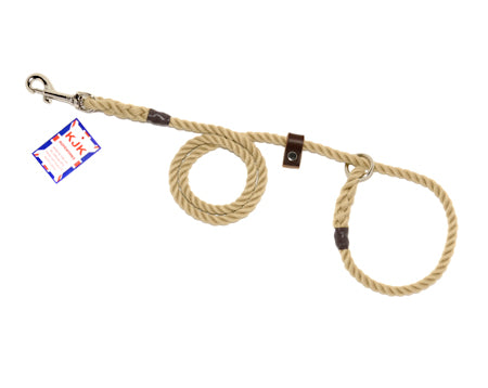 8mm Diameter x 1.2M Rope Slip/Clip Lead (with clip replacing handle) - With Leather Stop - Code 078