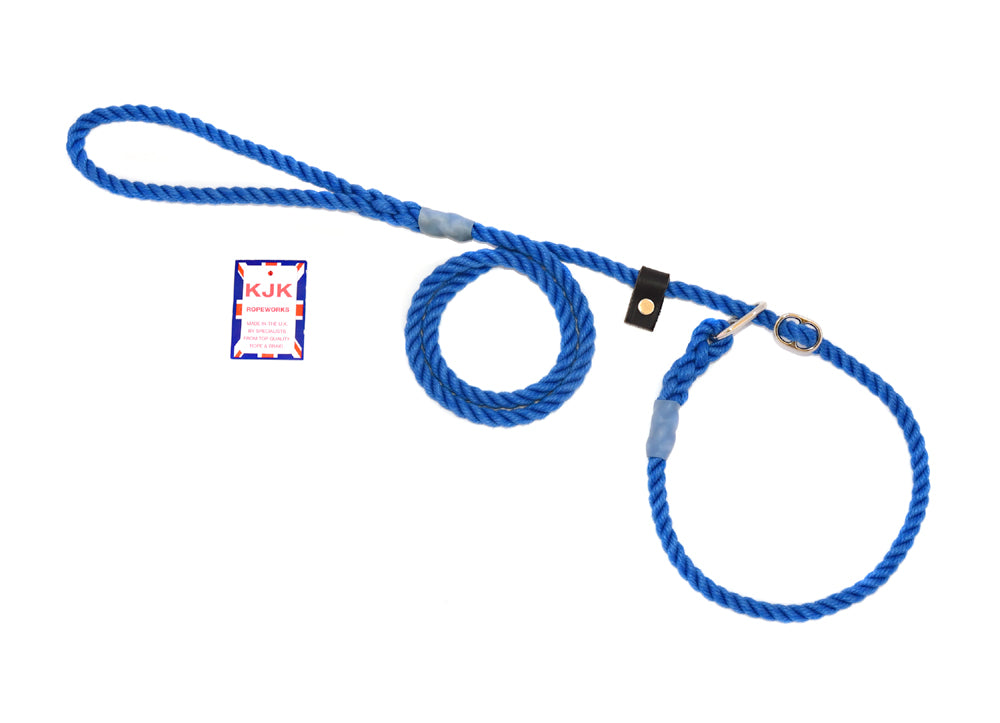 KJK Ropeworks 8mm Diameter Rope Double Stop Slip Lead with Leather