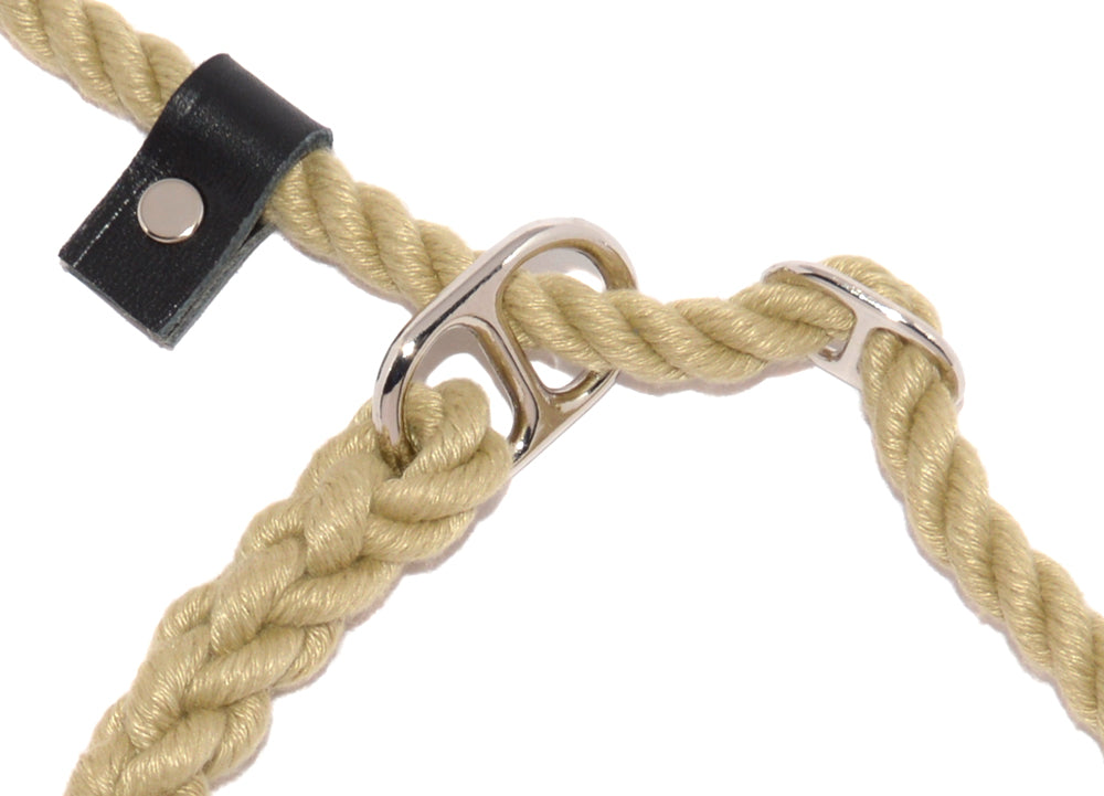10mm Diameter x 1.5M Rope Double Stop Slip Lead - Leather Stop & Adjuster