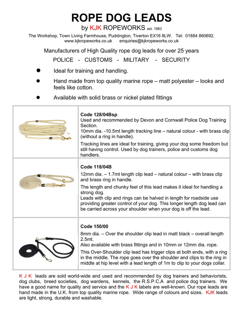 Tracking Line Offset Rope KJK Ropeworks - 10mm Diameter Rope Tracking Line (can be halved in length)