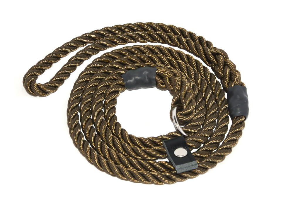 Combat Rope Lead KJK Ropeworks - 8mm Diameter Recycled Rope Slip Lead With Leather Stop ...
