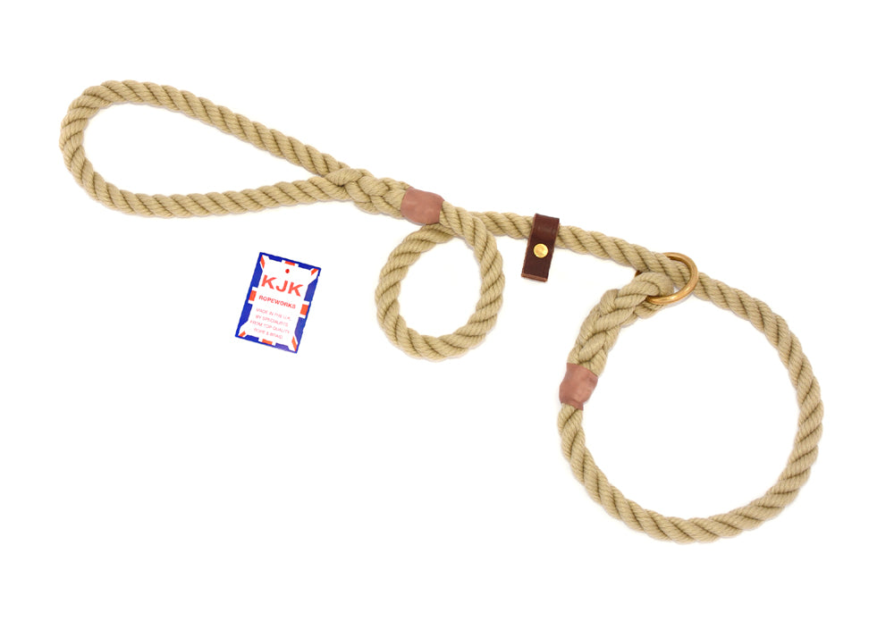 12mm Lead Line Rope KJK Ropeworks - 12mm Diameter Rope Slip Lead With Leather Stop