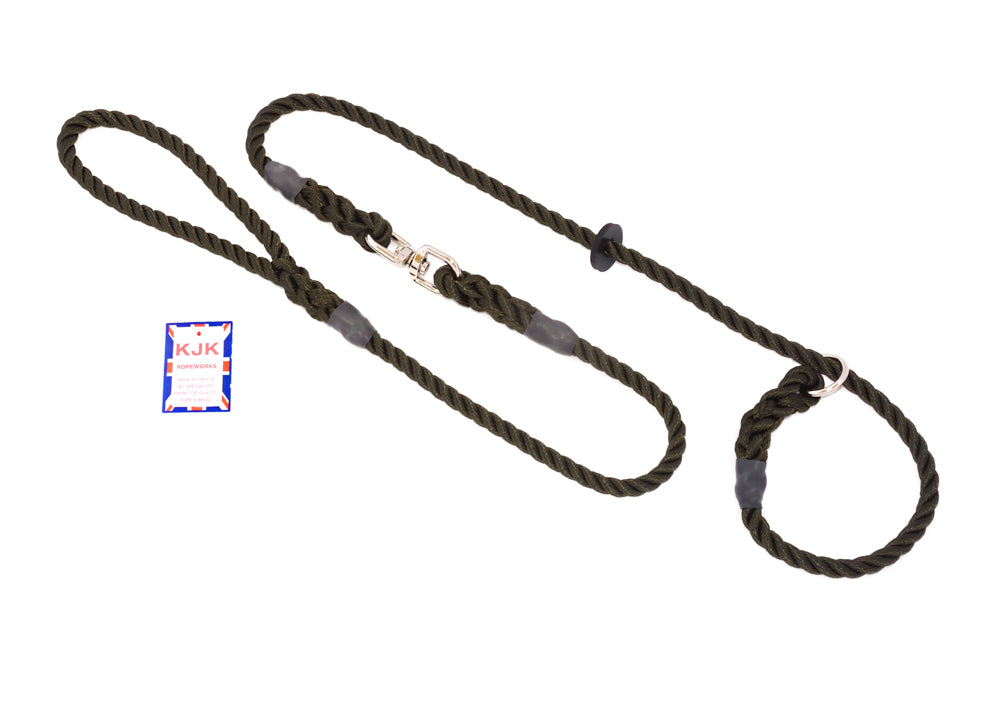 This rope dog lead with swivel is designed to prevent the lead from getting twisted if your dog loves to spin around. #ropedogleads #ropeslipleads #dogtraining #kjkropedogleads #gundogleads #gundogtraining dogtrainingleads #dogleads 