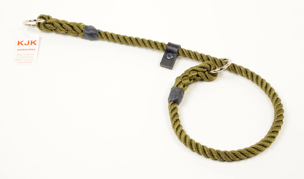 10mm Diameter x 0.74M Rope Slip Collar - With Leather Stop - Code 211